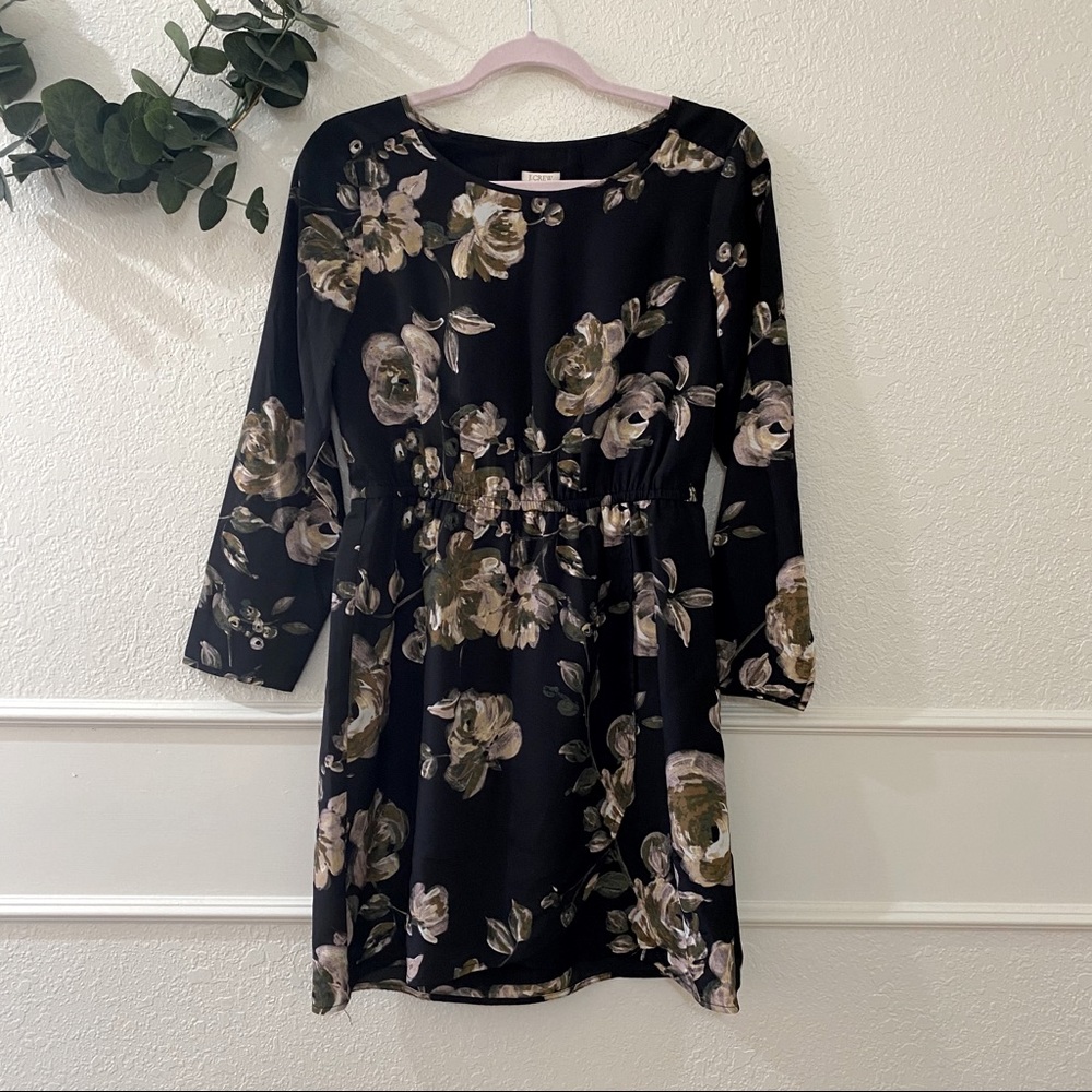 J. Crew black tulip hem dress